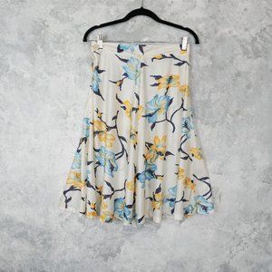 Vintage Watercolor Floral White Skirt
